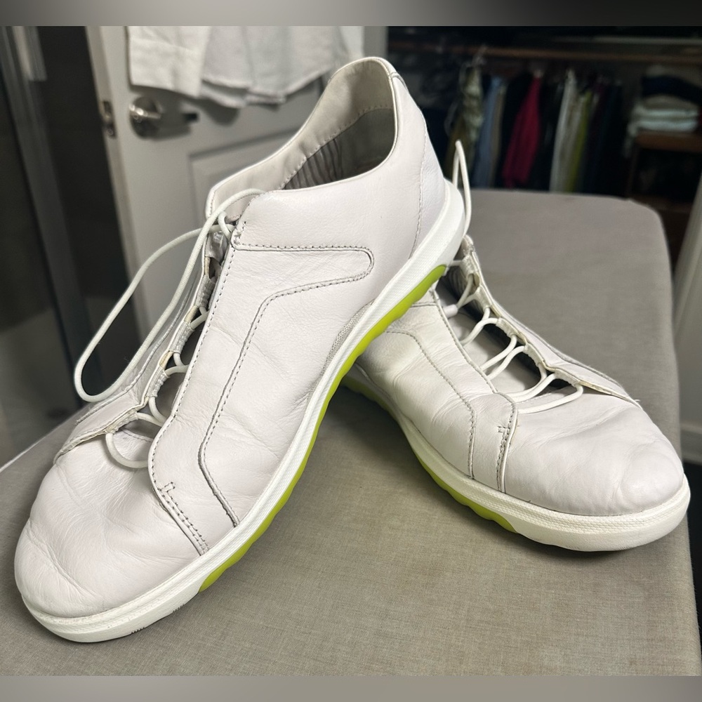 GEOX -Italian White Leather Men's Shoes - Size 12 US
